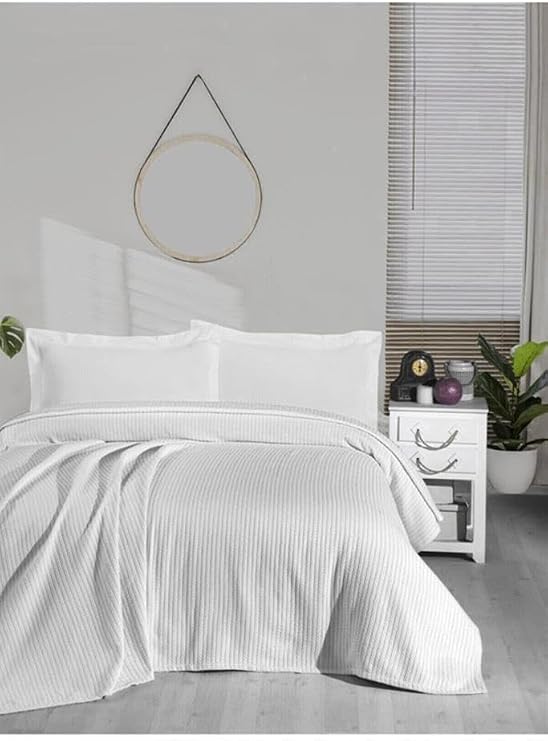 Mulberry Pool Pike, Knitting blanket, Thick Yarn, Home Decoration, Double 220 * 240 White