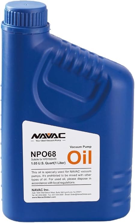 NAVAC NPO68 Industrial Vacuum Pump Oil for NAVAC NRD16T, NRD24M and NRD30M | High-Quality Vacuum Pump Oil HVAC | 1 Liter