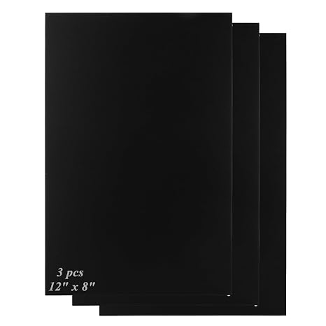 ABuff 3 Pack 5052 Anodized Aluminum Sheet Metal 12 x 8 x 1/32 Inch Black Rectangle Aluminum Metal Plate Engraving Blanks for Laser Engraving, 1MM Thin Decorative Aluminum Metal Sheets for Crafting