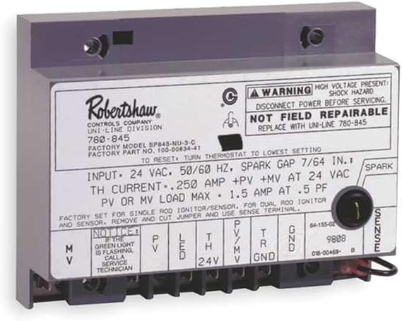 Robertshaw 780-845 Ignition Module, Intermittent Pilot, 24V