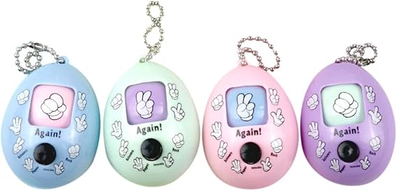 Forart Egg Toy 4 Packs Rock Paper Scissors Egg Toy Random Spinner Keychain(Random Color)