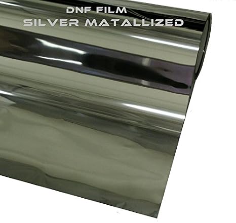 DNF 2 PLY Mirror Silver Metallic 5% 60" X 100 Feet Window Tint Film for Homes + Residential Buildings and Complimentary Cutting Service