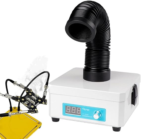 Soldering Solder Fume Extractor, 3 Stage Filters Smoke Absorber, Desktop Smoke Sucker Remover Mini Size with Strong Suction for Soldering Station, Manual Welding