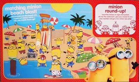Set of 4 McDonald's "Despicable Me 2" Activity Sheets + 4 McDonald's Despicable Me 2 Minions Coloring Sheets