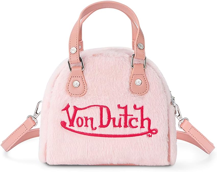 Von Dutch Womens Furry Bowling Bag Purse