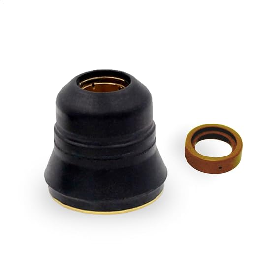 IPT-45 Torch Shield Cap & Swirl Ring Plasma Cutting Consumables for Habor Freight Titanium 45A Plasma Cutter Using with 56576 56811 2PK