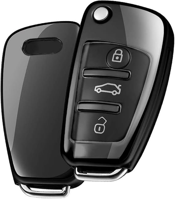 ELOHEI Premium Soft TPU 360 Degree Protection Key Fob Cover for Audi A1 | Comfortable Grip,Responsive Buttons,Compatible with Audi A1 A3 Q3 Q7 R8 A6L TT 3 Buttons Accessories