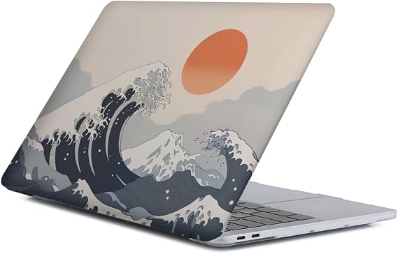 Compatible with MacBook Air 13 inch Case 2020 2021 M1 A2337 A2179 A1932, Plastic Hard Shell Case for Mac Air 13 with Touch ID (2018-2021) - Waves at Sunset Flying Eagle
