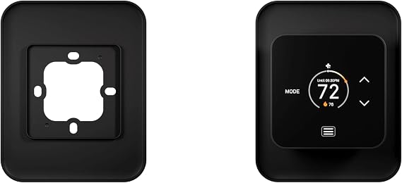 Lux TQ1 Black Smart Thermostat for Home with Mounting Plate - Programmable Wi-Fi Thermostat, Mounting Kit