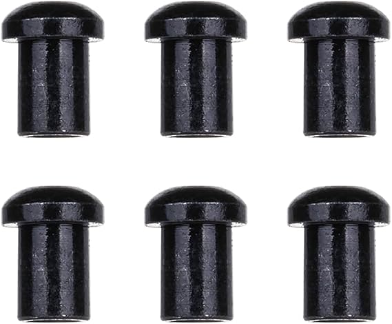 Metal String Ferrules for Electric Guitar, 6-Pack Top Mounting String Through Ferrules (Black)