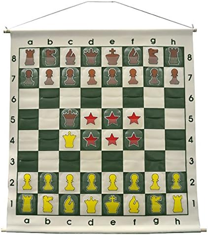 36" Pouch-Style Chess Demonstration Set with Deluxe Carrying Bag - Clear Plastic Pieces