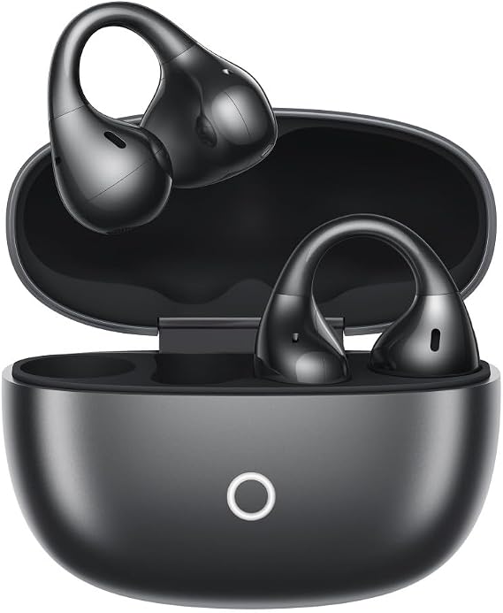 realme Buds Clip Open-Ear Wireless Earbuds, 11mm Dual Magnet Drivers, 3D Spatial Audio, 36H Playtime, AI ENC, IP55, 45ms Low Latency (Titanium Black)