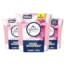Glade 1-Wick Scented Candle Jar, Angel Whispers, Air Freshener Infused with Essential Oils, 4.08 Oz, 3 Count