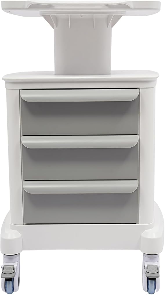 Medical Trolley Cart with Drawers, 4 Tier Mobile Utility Cart, White ABS, Silent Drawers, Durable Construction, 110.23lbs Capacity, 4 Swivel Wheels, Ideal for Salon, Lab, Hospital