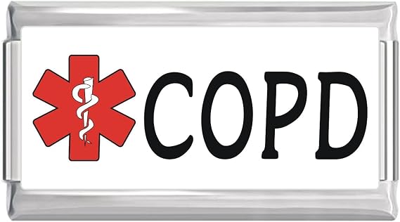 COPD Medical Alert Italian Charm on White Superlink Bracelet Jewelry Link