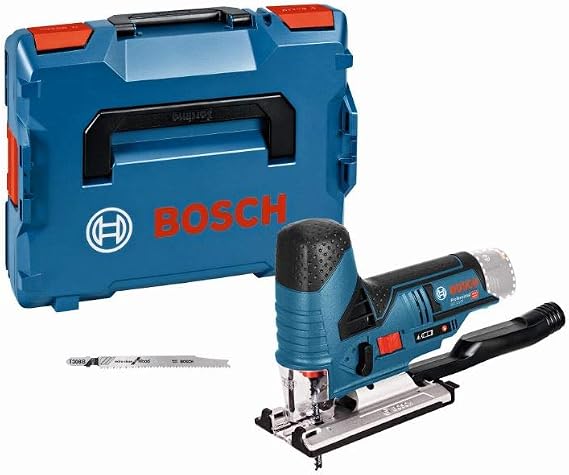 Bosch Professional 06015A1002 12 V System GST 12V-70 Cordless Jigsaw (2 x Saw Blades, Glide Shoe, Anti-Splinter Guard, Cut.