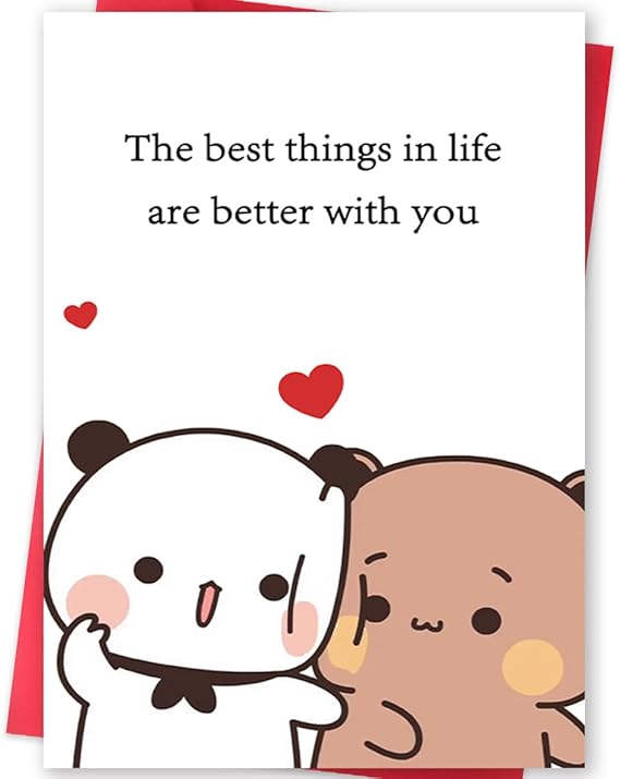 BENNLOOS Funny Valentine's Day Card Gifts for Him Her | Romantic Valentines Day Card for Husband Wife Boyfriend Girlfriend,Cute Bear Couple Design With Printed Message Inside