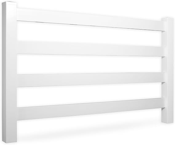 Weatherables 4-Rail 5 H x 320 W Vinyl Fence Project Pack White Vinyl Fencing Kit, Includes 160-8 ft Rails, 41-5x5x84 Posts with External Post Caps