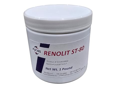 FUCHS RENOLIT ST-80 High Performance Grease 1 lb Jar | NLGI 2.5 | Lithium 12-Hydroxy + PTFE | Ivory White | Heavy Duty Bearings, Bushings, Hitch Pins | PN: 601858864