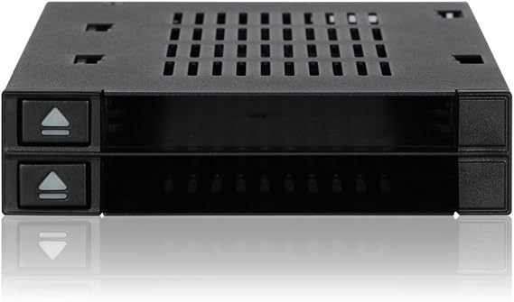 ICY DOCK Dual 2 Bay 2.5 SSD & HDD Dock Tool-Less Hot-Swap SATA / SAS Mobile Rack Enclosure for 3.5 Bay - flexiDOCK MB522SP-B