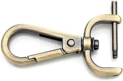 CRAFTMEMORE 2pcs Detachable Snap Hook Swivel Clasp wScrew Bar VT493 Bag Strap Hardware Replacement 1 Inch, Brushed Brass