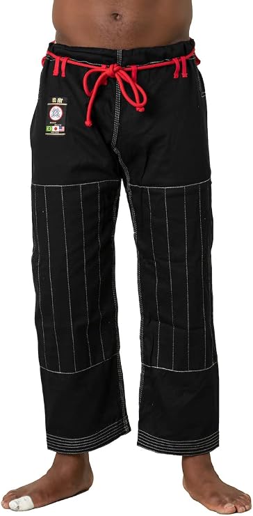 Ronin BJJ Pants for Adults Cotton Martial Arts Pants with 6-Loop Cord Drawstring