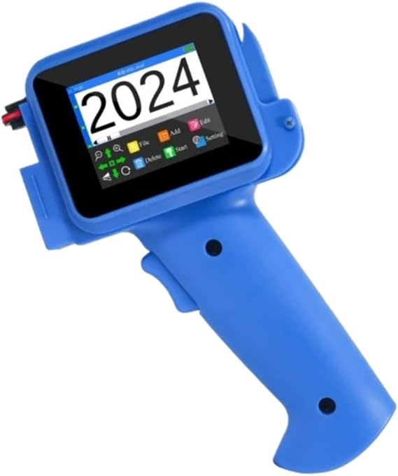 Date Coding Machine, Mini Handheld Inkjet Printer 12.7mm for QR Barcode Batch Date Number Logo Expiry Date Coding Machine,for Date Barcode Batch Number,Black Ink