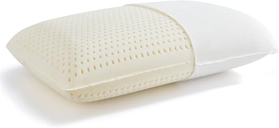 Kiss Dream 100% Talalay Latex Pillow, Natural Sleeping Bed Pillow - Luxury Soft Queen Size Pillow for Side, Back, and Stomach Sleepers - Removable Breathable Cotton Cover (Queen (Medium))