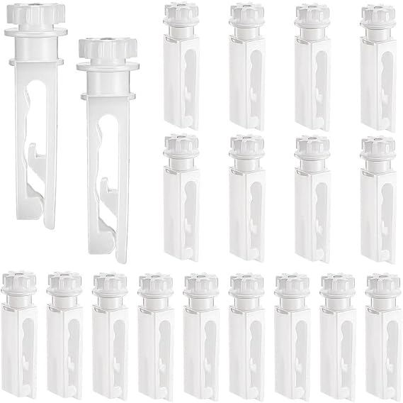 Leinuosen 12 Pieces Vertical Blind Clips Stems Replacement Parts | Replacement Tabs for Vertical Blind Carrier, White Plastic Stems Fit Sliding Door Patio Door Window, Easy Repair Kit