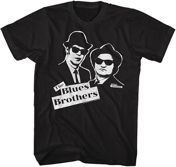 American Classics The Blues Brothers Jake and Elwood T Shirt Black | Officially Licensed Blues Brothers Tee, Designed and Printed in the USA, Short Sleeve 100% Cotton, Unisex Men and Women