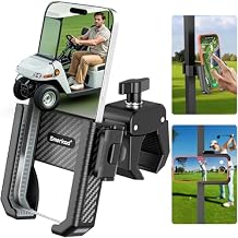 Golf Cart Phone Holder Mount - 3s Phone Clip Install, 1s Lock & Release,Phone Caddy for iPhone Galaxy & More Fits Yamaha Club Car EZGO Icon, Golf Cart Accessories Essentials Gift for Men Women