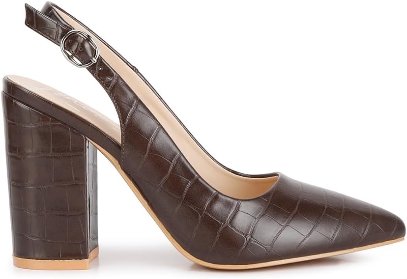 London Rag Macha Croctexture Sling Back Heels