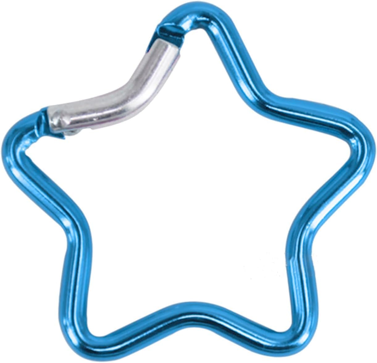 Cute Star Shaped Carabiner Clip Aluminum Alloy Keychain,Star Small Carabiner Clip,Spring Snap Key Chain Backpack Clips Heavy Duty Carabiner Lightweight Aluminum Alloy Keychain Clip
