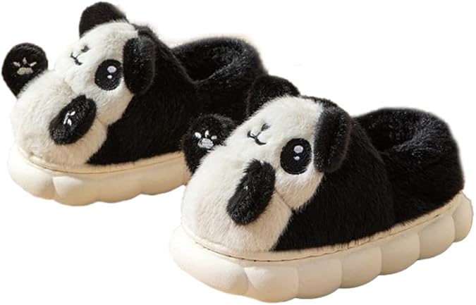 Women's cute frog, rabbit, tiger adult shoes Funny gift Plush cartoon indoor and outdoor Soft and comfortable winter home memory foam sole