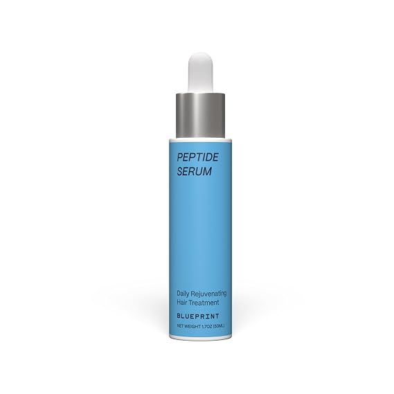 Blueprint Bryan Johnson Hair Peptide Serum 8 Peptide Scalp Treatment with Caffeine & Curcumin Fragrance Free Scalp Serum for Thicker, Fuller Hair Lightweight Leave-In Formula (50 mL)