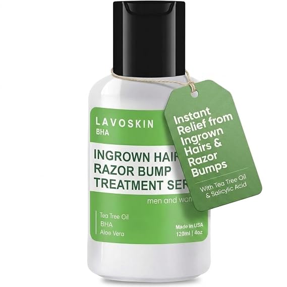 Best Ingrown Hair Treatment - Razor Bump & Bikini Line Salicylic Acid Gel - Tea Tree After Shave Bump Remover for Women - lavoSkin