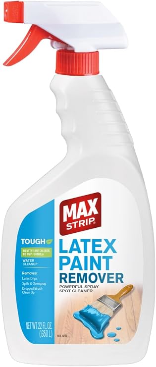 Max Strip Latex Paint Remover Gel Spray, Multi-Surface Safe, 22 fl oz | Targeted latex paint stain remover for carpet, clothing, glass & tile. Fast-acting gel. Not for painted surfaces.
