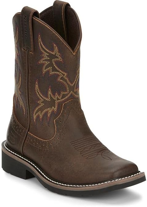 Justin Boys' Boot Dark Western Square Toe - Sk4681