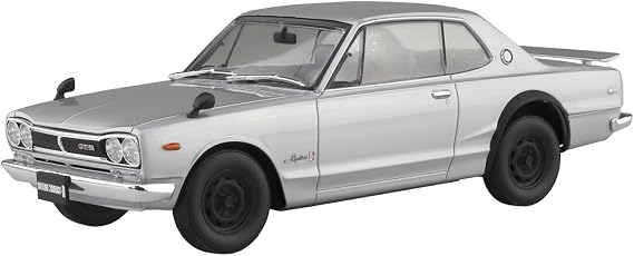 Aoshima KPGC10 Skyline HT 2000GT-2 1970 (Silver) 1:24 Scale Model Kit