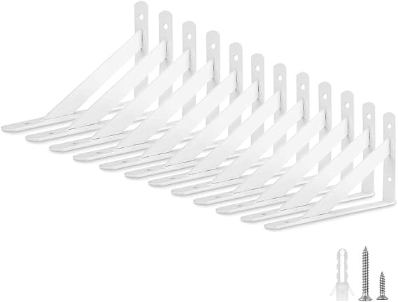 White Shelf Bracket 4 X 6 Inch Heavy Duty Floating Shelves 12 Pcs
