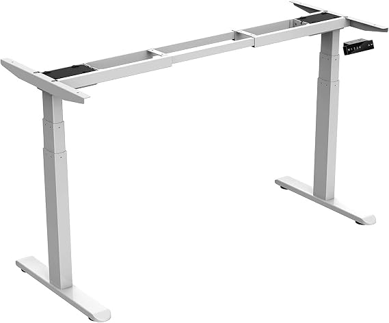 Electric Dual Motor Stand Up Desk Frame, 3 Stage Height Adjustable Standing Desk, Home Office Workstation Sit Stand Desk with Memory Controller