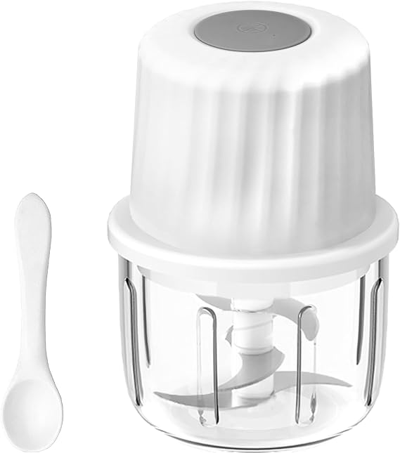 Mini Electric Garlic Chopper 300ML GLASS Food Processor Cordless