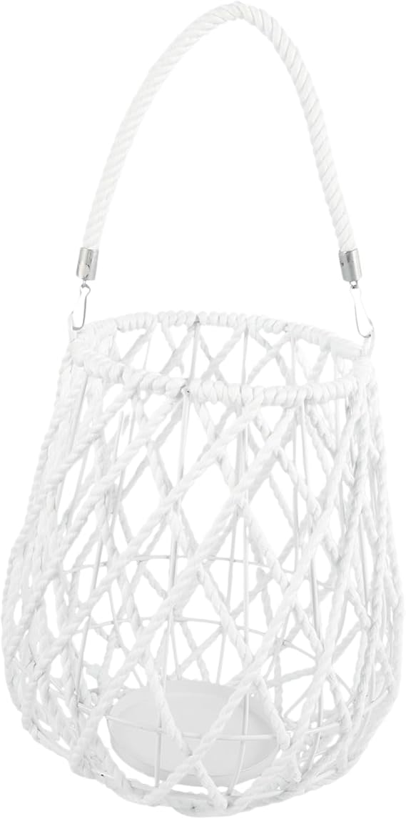 Housoutil Woven Candelabra Lanterns Decor Modern Romantic Fire Homestay Homestay Fe Candle Holder Woven Candle Holder Desktop Candle Holder Woven Paper Lanterns Iron White