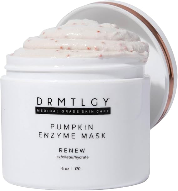 DRMTLGY Pumpkin Enzyme Face Mask with Jojoba Beads. Gentle Exfoliating Pumpkin Facial Mask for Dullness, Uneven Skin Tone, Fine Lines and Wrinkles. 5.5 oz
