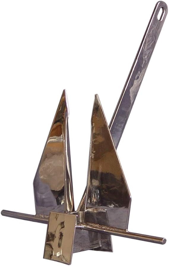 US Stainless Stainless Steel 316 Fluke Anchor 4lbs (1.8kg) Marine Grade Polished