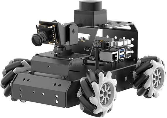 ROS2 Robot Car for Raspberry Pi 5 Programmable AI Vision Smart Robot Kit 360 Omnidirectional Movement Chassis, Lidar SLAM Mapping Navigation Path Planning Autonomous Driving, MentorPi M1 Without RPi