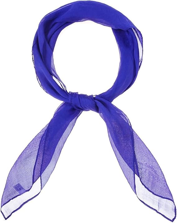 Retro Ribbon Chiffon Scarf - Square Handkerchief for Women, Light and Elegant Neck Accent