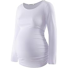 GINKANA Maternity Hoodie Long Sleeve Shirt Casual Maternity Top Pregnancy Sweatshirt Casual Clothes