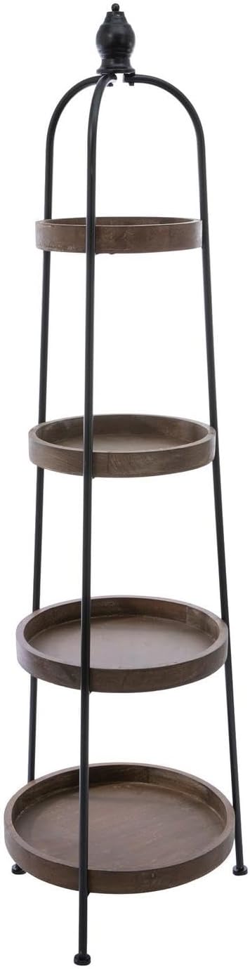 Hobby Lobby Metal and Wood 4-Tier Round Tray Shelf