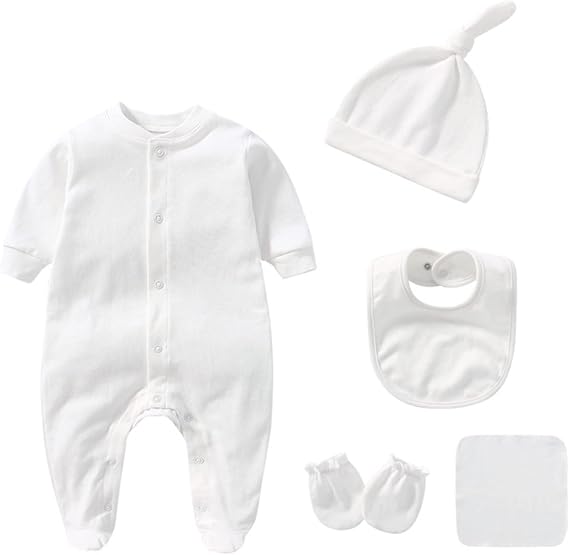 Baby Unisex Baby Cotton Layette Set Gift for Baby Boys Girls Accessories Set Newborn Essentials 0-12 Months